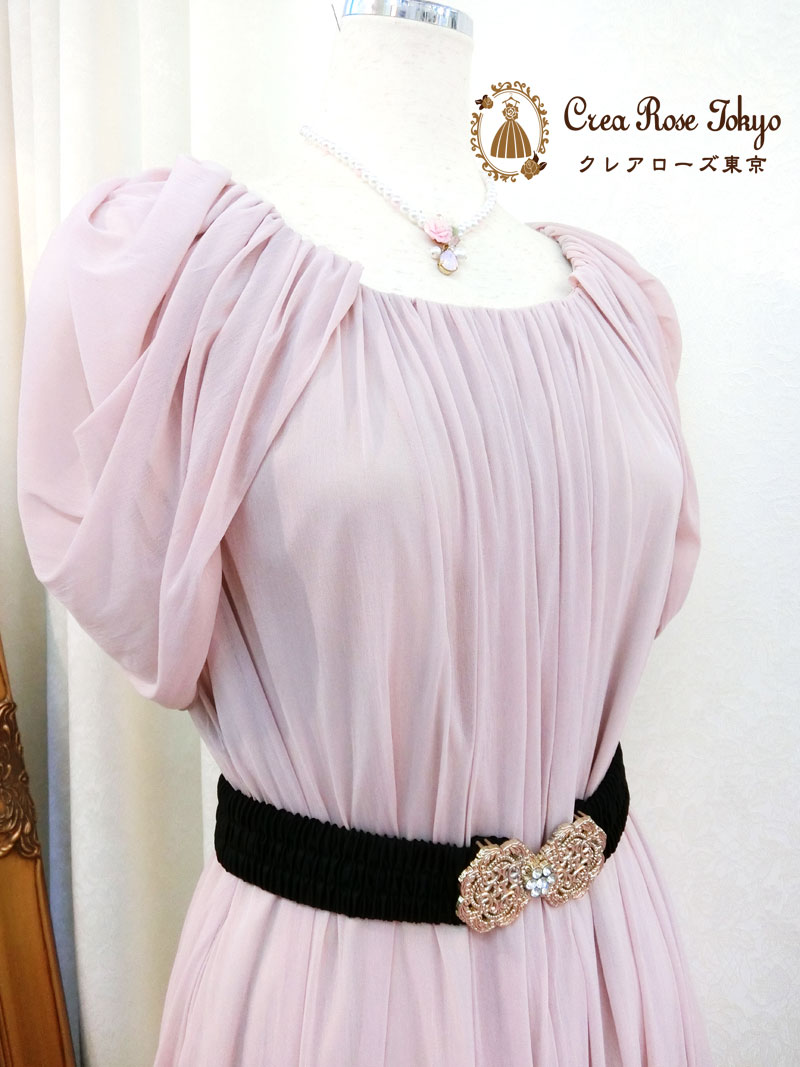 [ローズピンクネックレス]薔薇のパールネックレス