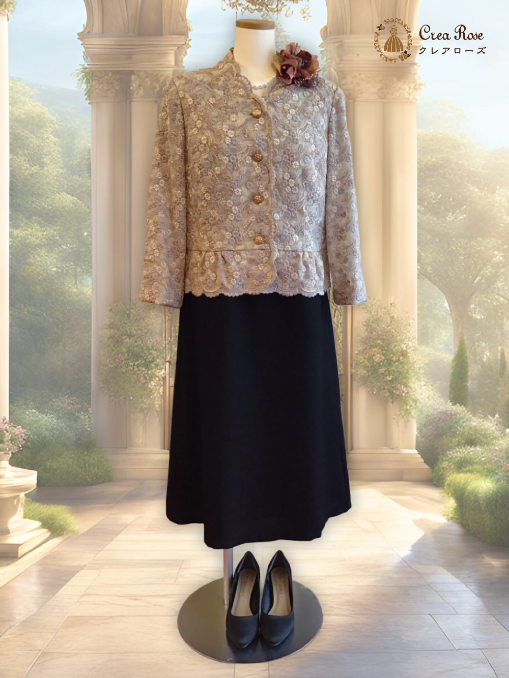 ゆったりお祖母様フォーマルドレス