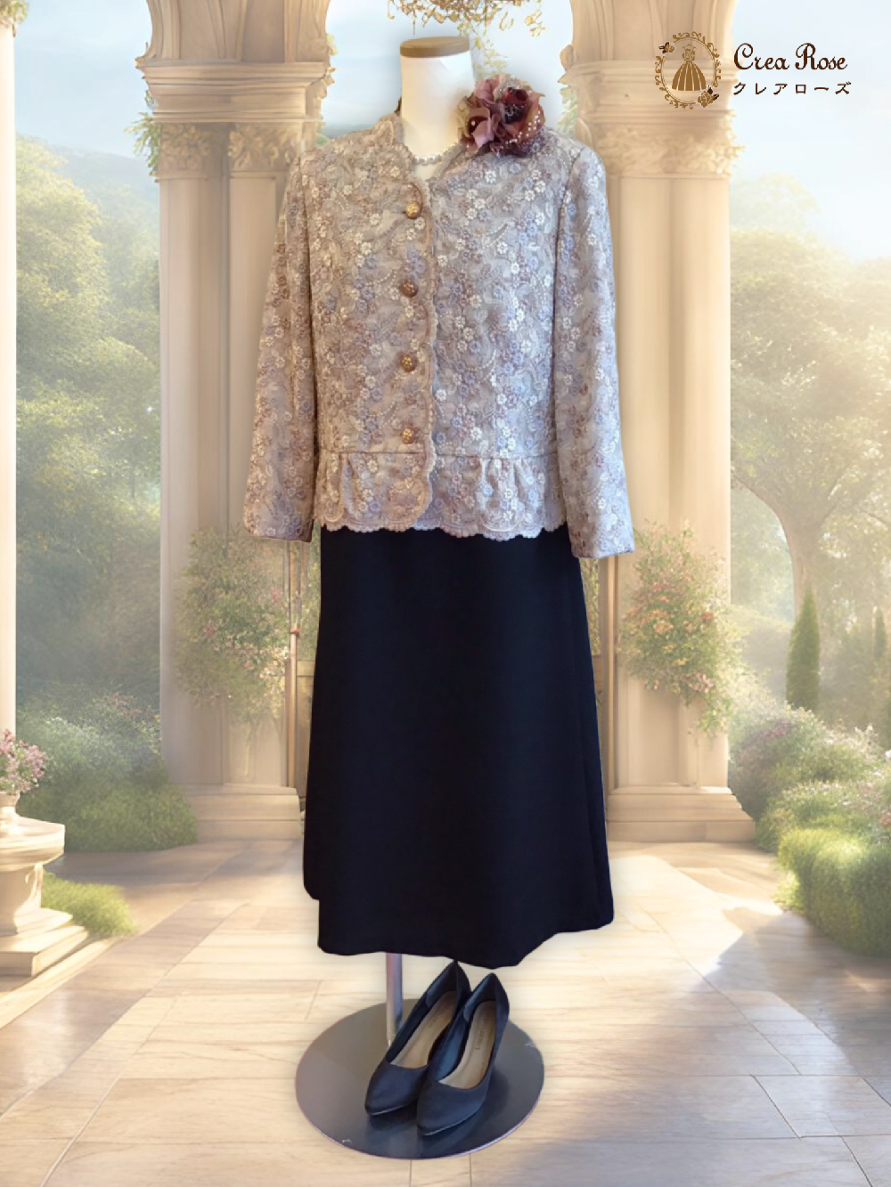 ゆったりお祖母様フォーマルドレス
