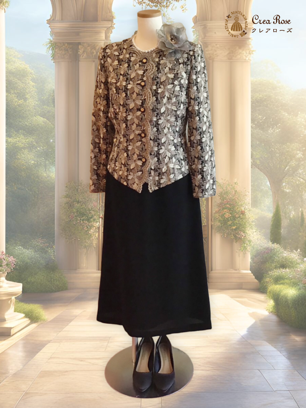 細身のお祖母様フォーマルドレス