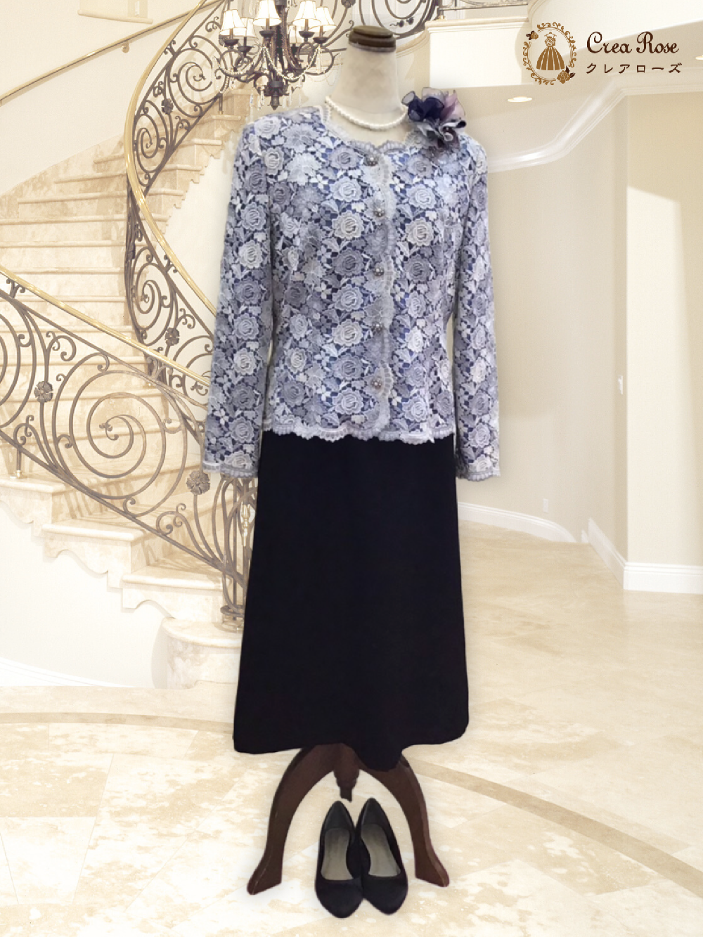 爽やかクールお祖母様フォーマルドレス