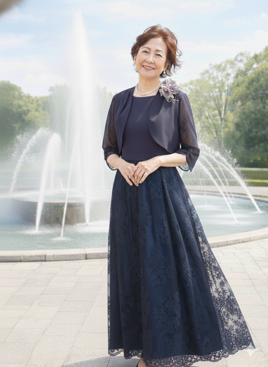 お母様のための高級プリンセスドレス【エモリアフランスドレス+シェーラジャケット】叔母様の結婚式にも♩