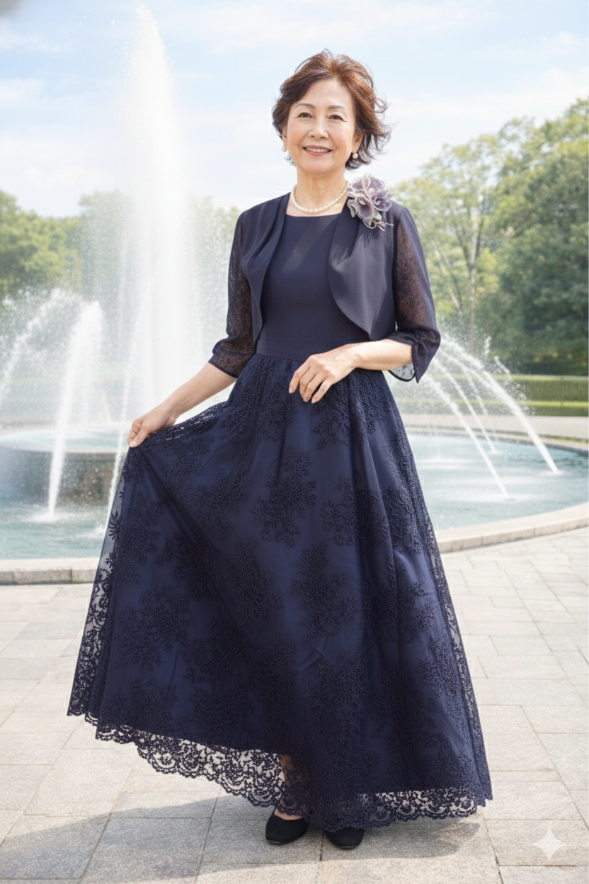 お母様のための高級プリンセスドレス【エモリアフランスドレス+シェーラジャケット】叔母様の結婚式にも♩