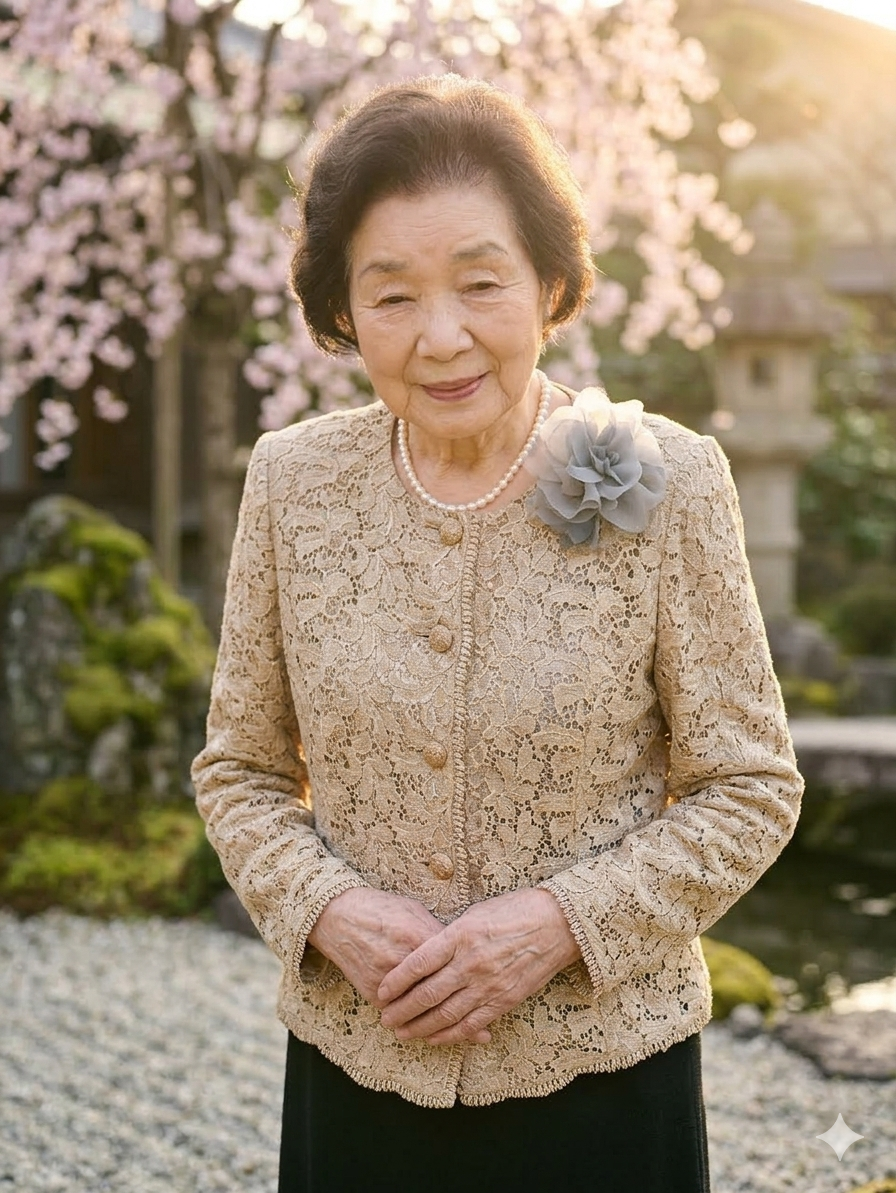 LLサイズ１３号　お祖母様のジャケット&ドレスセット80代90代【セレモニーグレイスジャケット、サンテクワイエドレス】親族結婚式叔母様のドレスにも♩