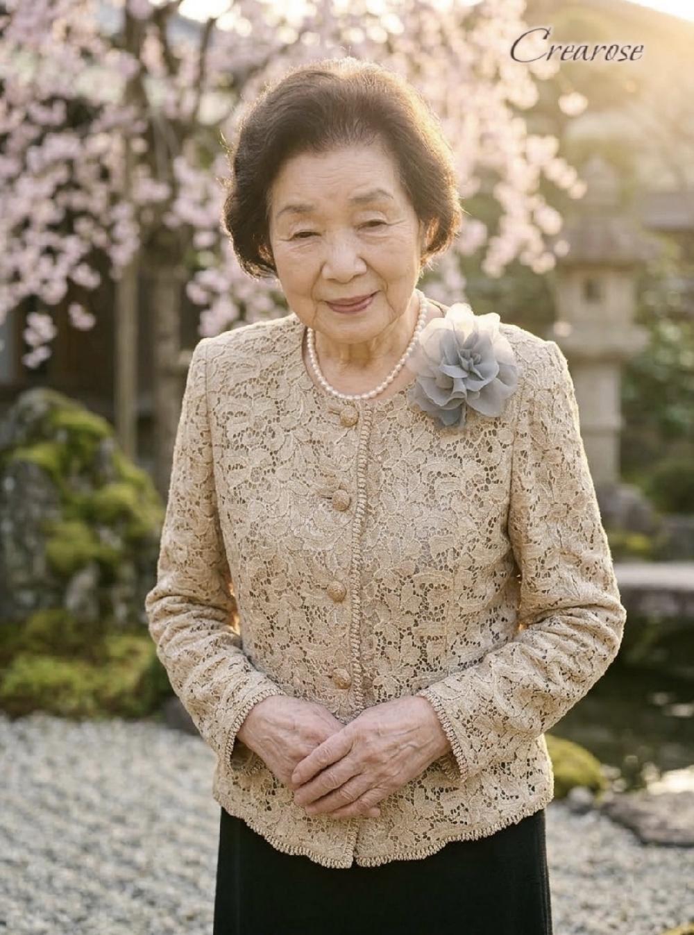 LLサイズ１３号　お祖母様のジャケット&ドレスセット80代90代【セレモニーグレイスジャケット、サンテクワイエドレス】親族結婚式叔母様のドレスにも♩