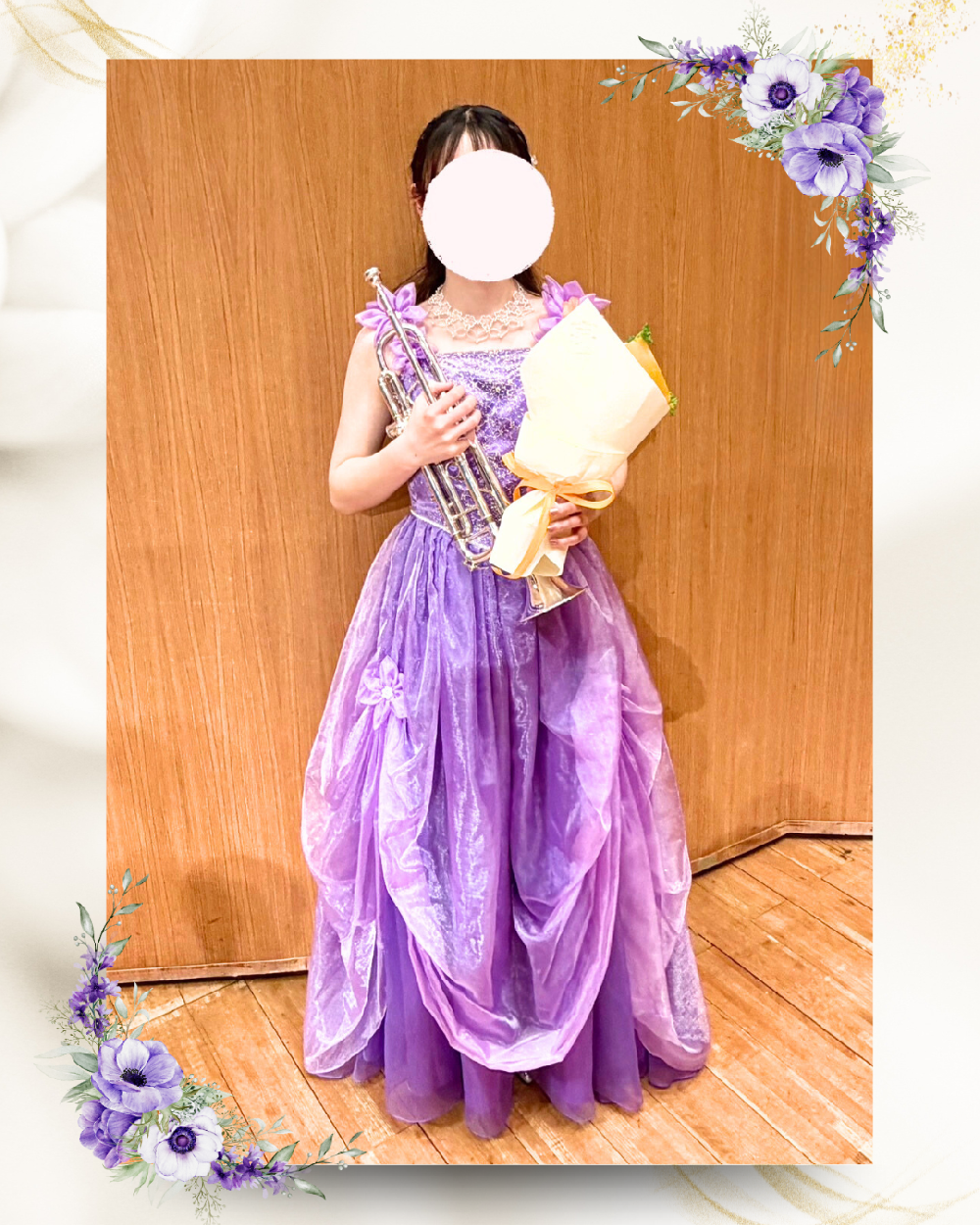 マヤ｜パープル(紫)】ステージで優雅に煌めくパープルの演奏会用華やか 
